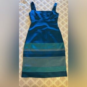 Jax Strapless Dress in Blue and Green